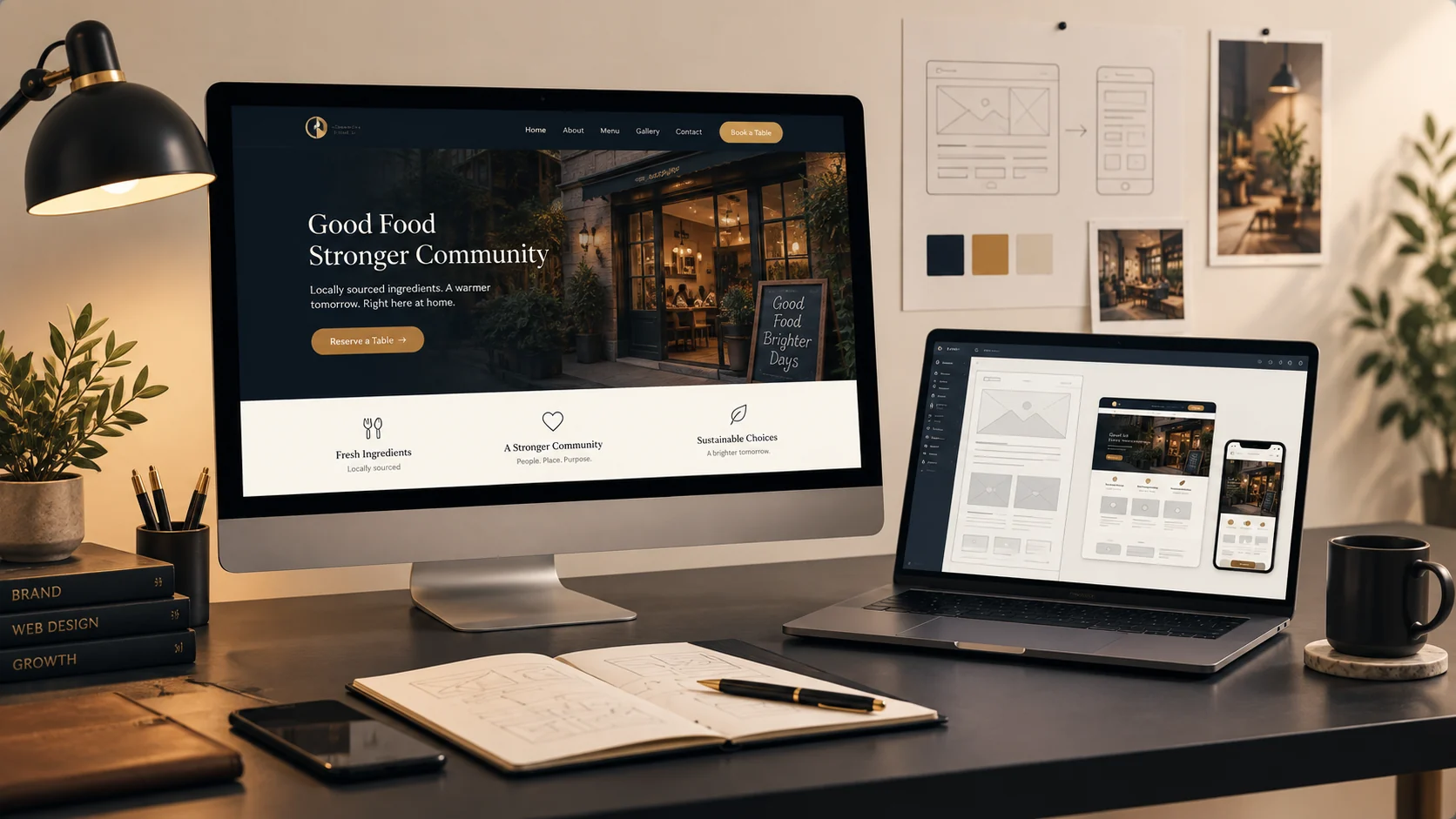 Website design and growth system workspace